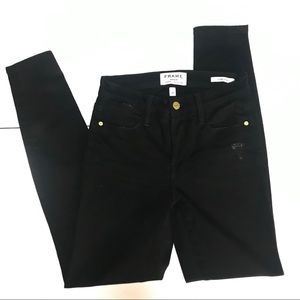 FRAME Denim Le High Waisted Skinny 24 Black Pants